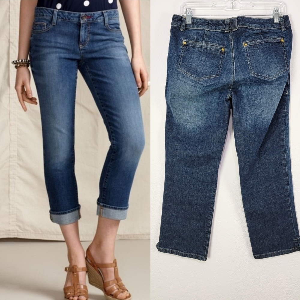 Tommy Hilfiger American Spirit Mid Rise Straight Crop Jeans Size 8